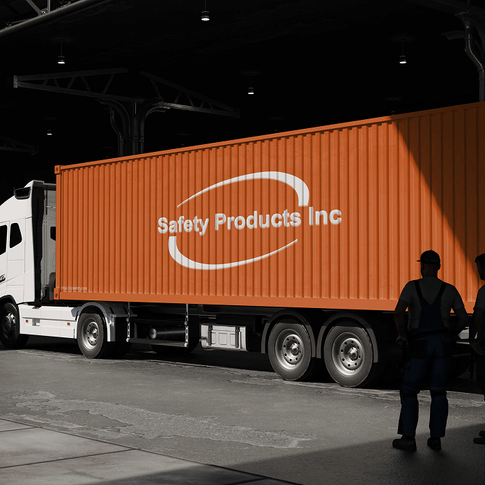 Safety logistics personnel carrying cargo box