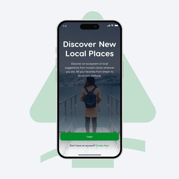 Discover new local places screen on a phone