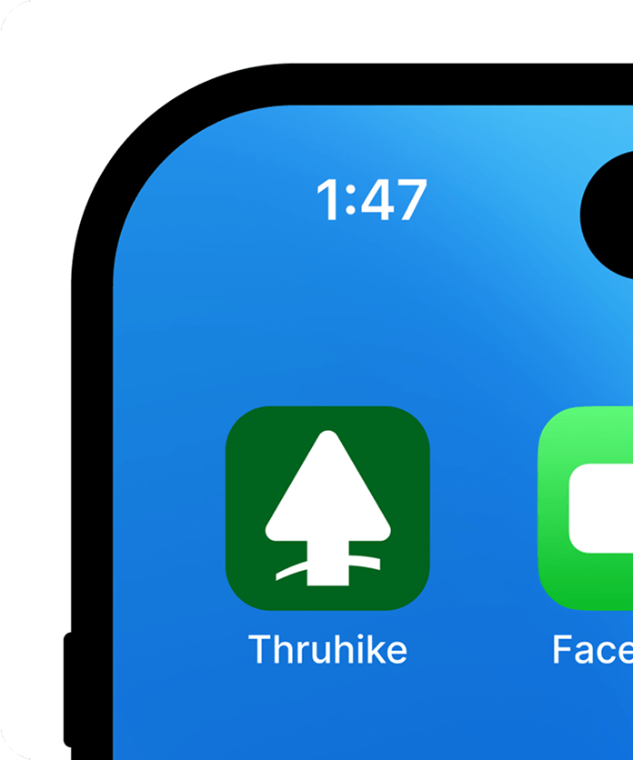 Thruhike app icon on a phone lock screen