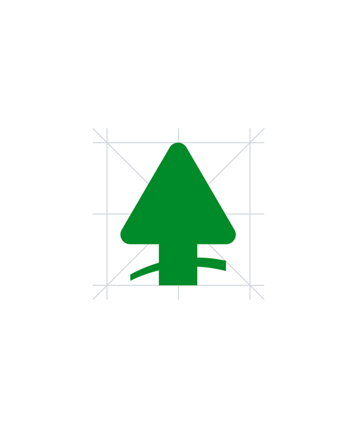 Thruhike tree logo on a design card
