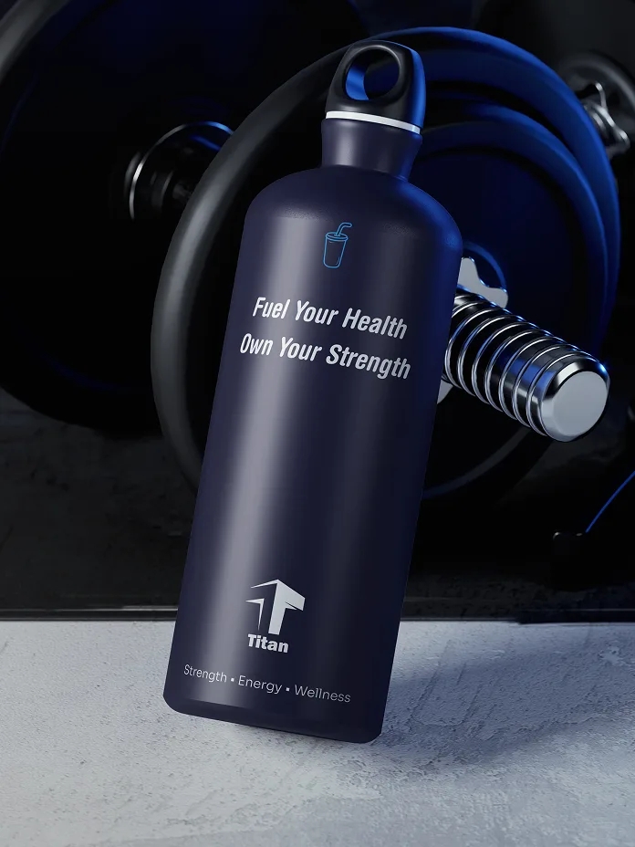 Titan Health branded water bottle
