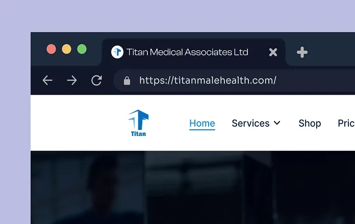 Titan Health browser mockup