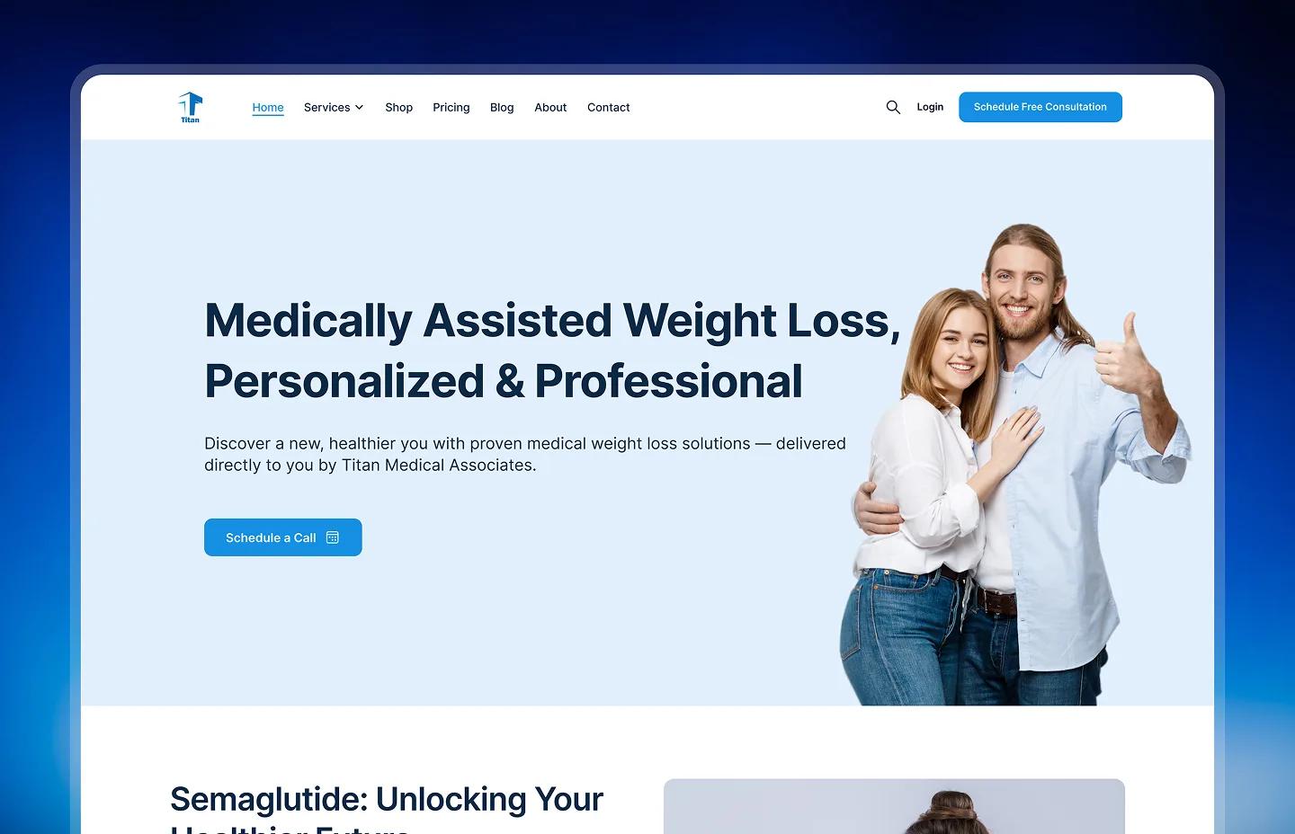 Titan Health medically assisted weight loss homepage