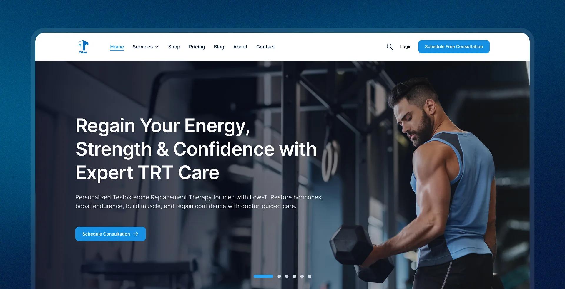 Titan Health TRT care landing page
