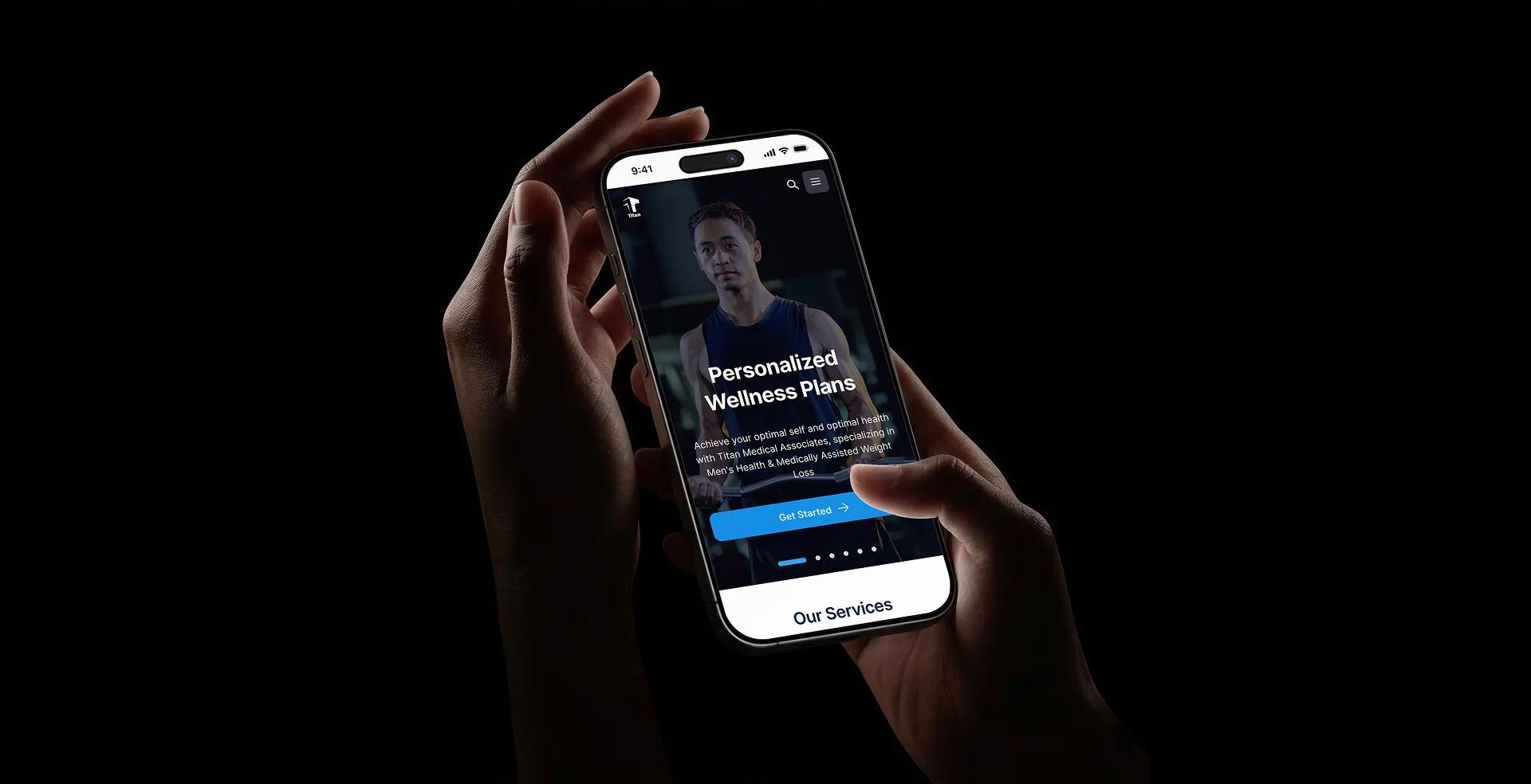 Titan Health personalized wellness plans held in hand on a phone