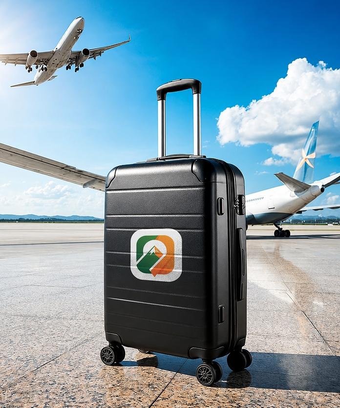 Trekly suitcase airport mockup