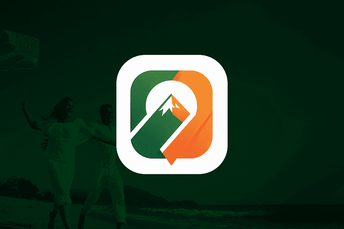 Trekly beach couple branding mockup