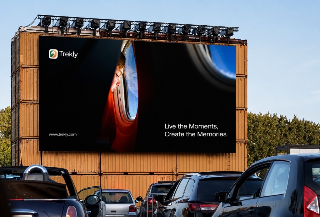 Trekly street drive-in billboard mock