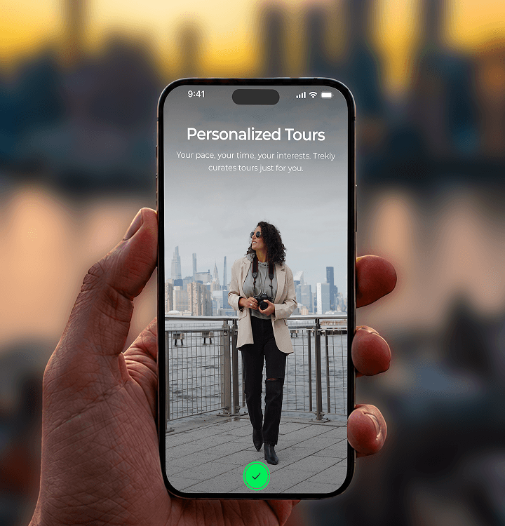 Personalized Tours mobile app mockup