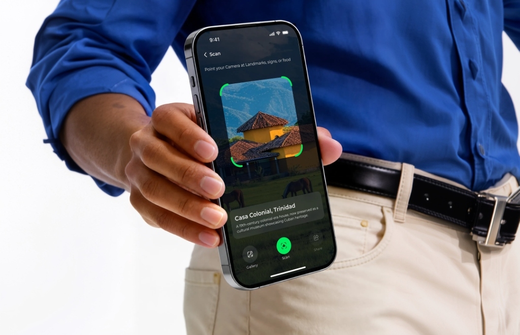 Trekly AI travel lens mockup