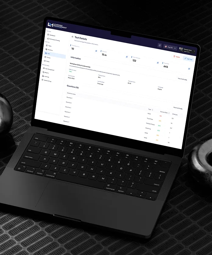 Trophy Club LMS dashboard shown on a laptop
