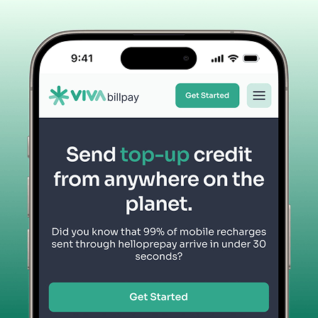 Viva Bill Pay mobile mock screen 1