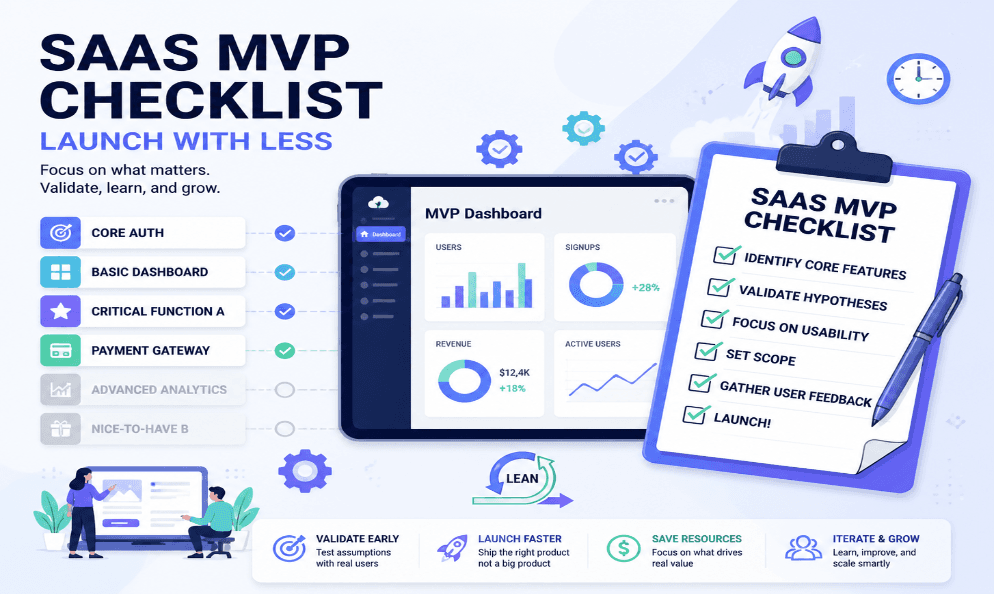 SaaS MVP Checklist: What You Actually Need to Launch (Not Overbuild) image